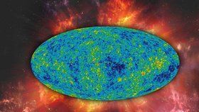Mapa reliktního záření, tedy stavu, jak vypadal vesmír 370 tisíc let po svém vzniku. Podle nové teorie je v tomto otisku důkaz o existenci více vesmírů.