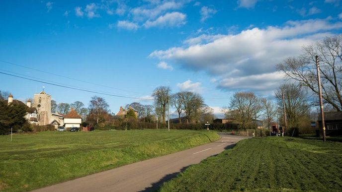 Vesnice Sandon v hrabství Hertfordshire