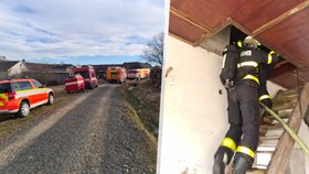 Při požáru stodoly ve Větřkovicích byl vážně zraněn sedmatřicetiletý muž.