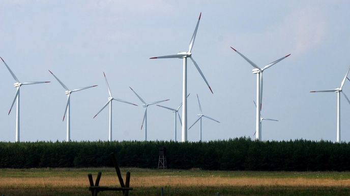 Větrná elektrárna nedaleko Drážďan