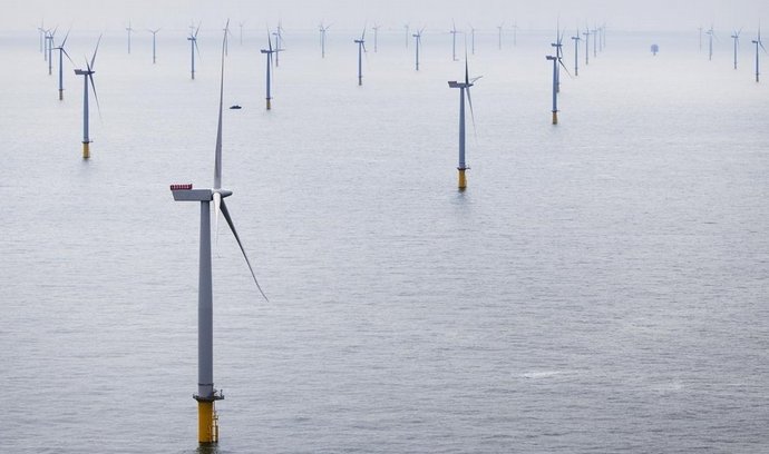 Větrné elektrárny Siemens u pobřeží Velké Británie