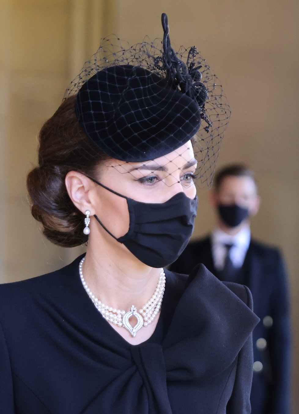 Vévodkyně Kate na pohřbu prince Philipa