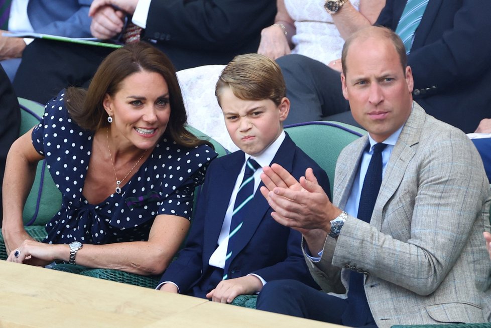 Kate, William a George ve Wimbledonu.