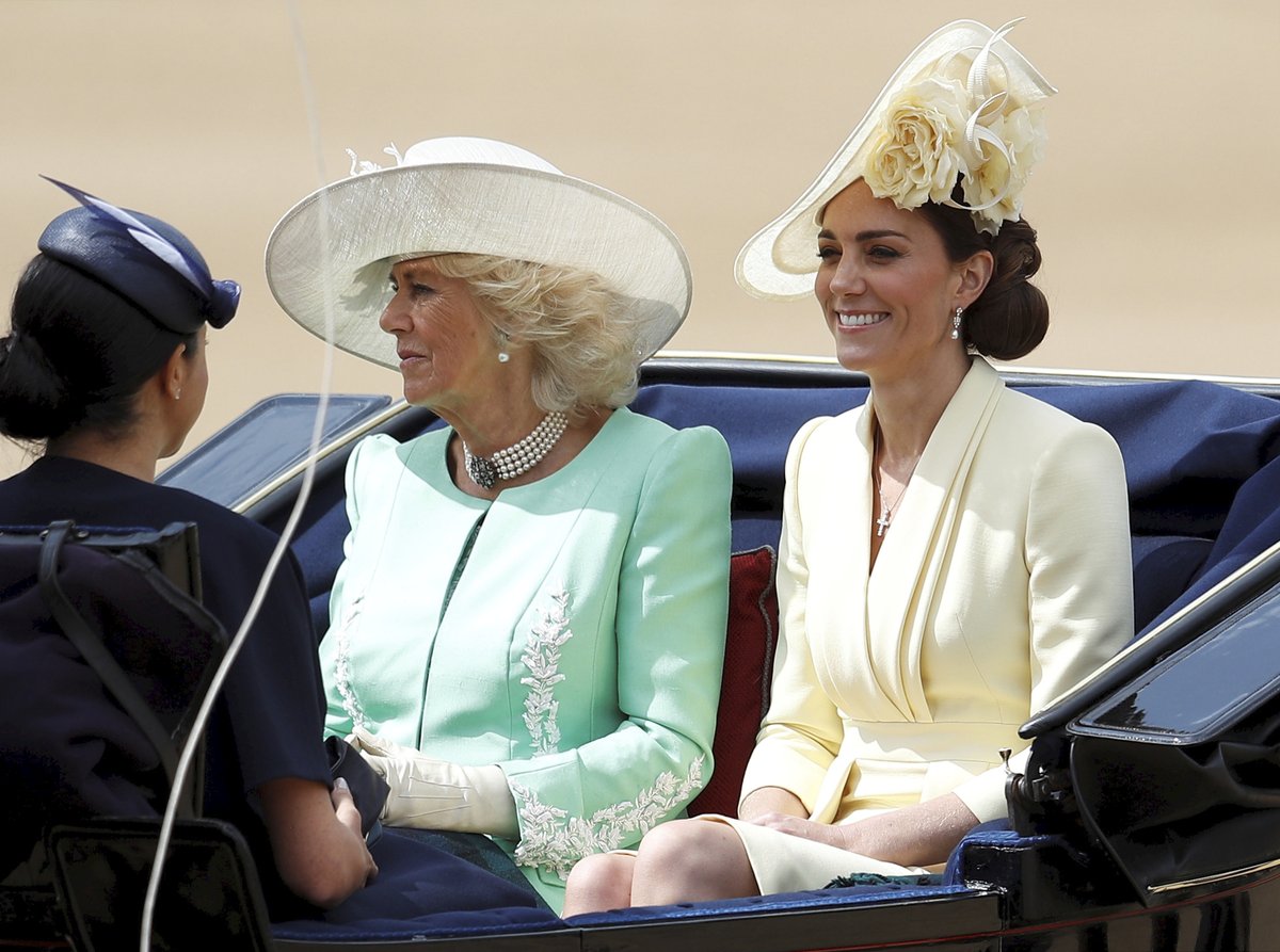 Camilla, Kate a Meghan na oslavách královny