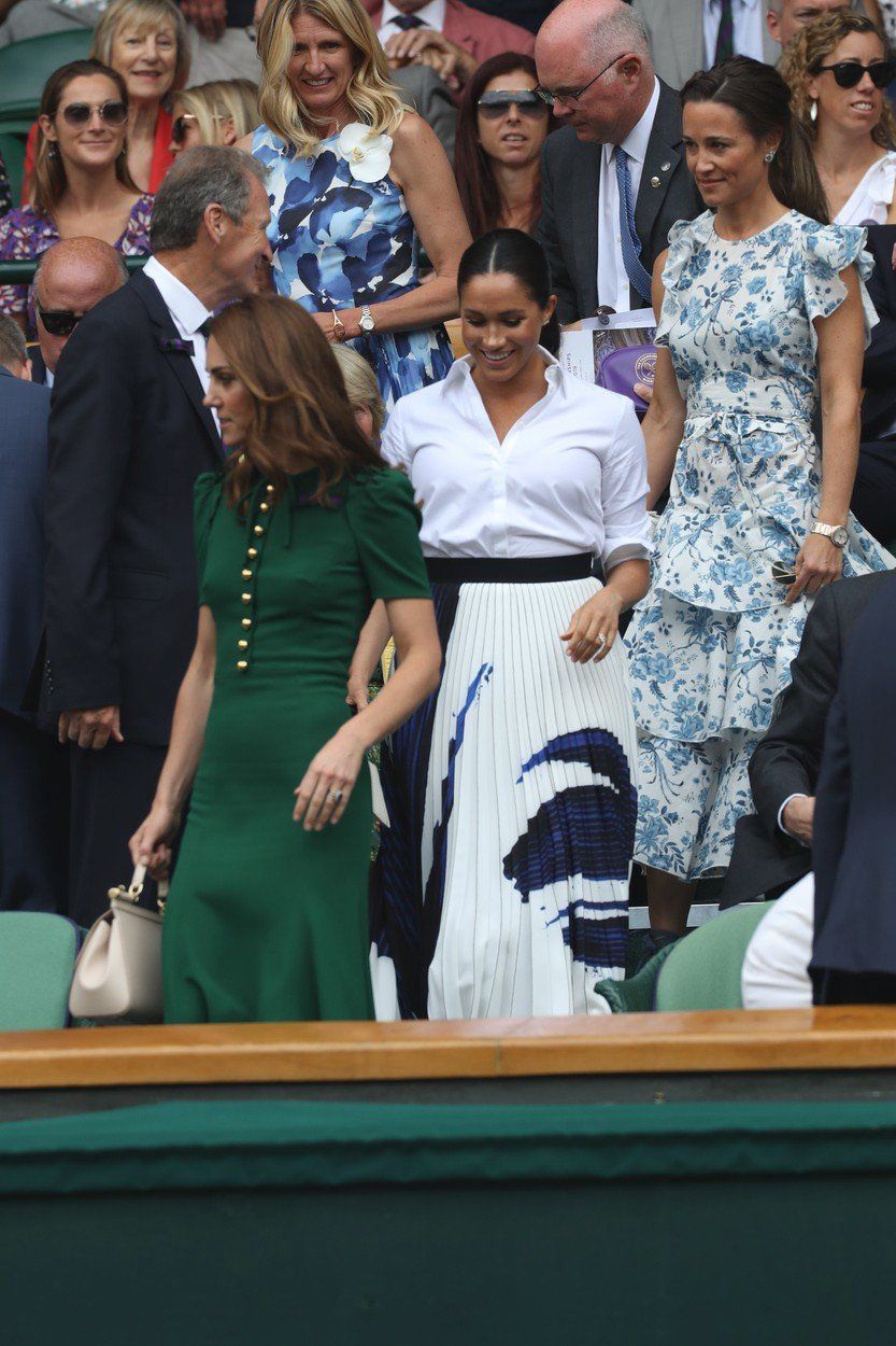 Vévodkyně Kate, vévodkyně Meghan a Pippa na Wimbledonu