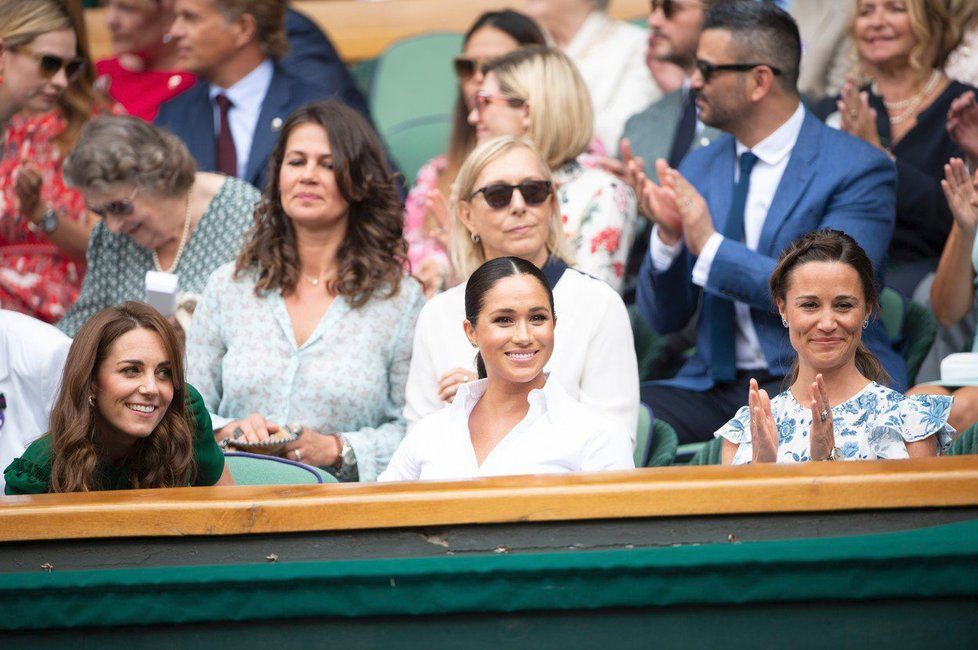 Vévodkyně Kate, vévodkyně Meghan a Pippa na Wimbledonu