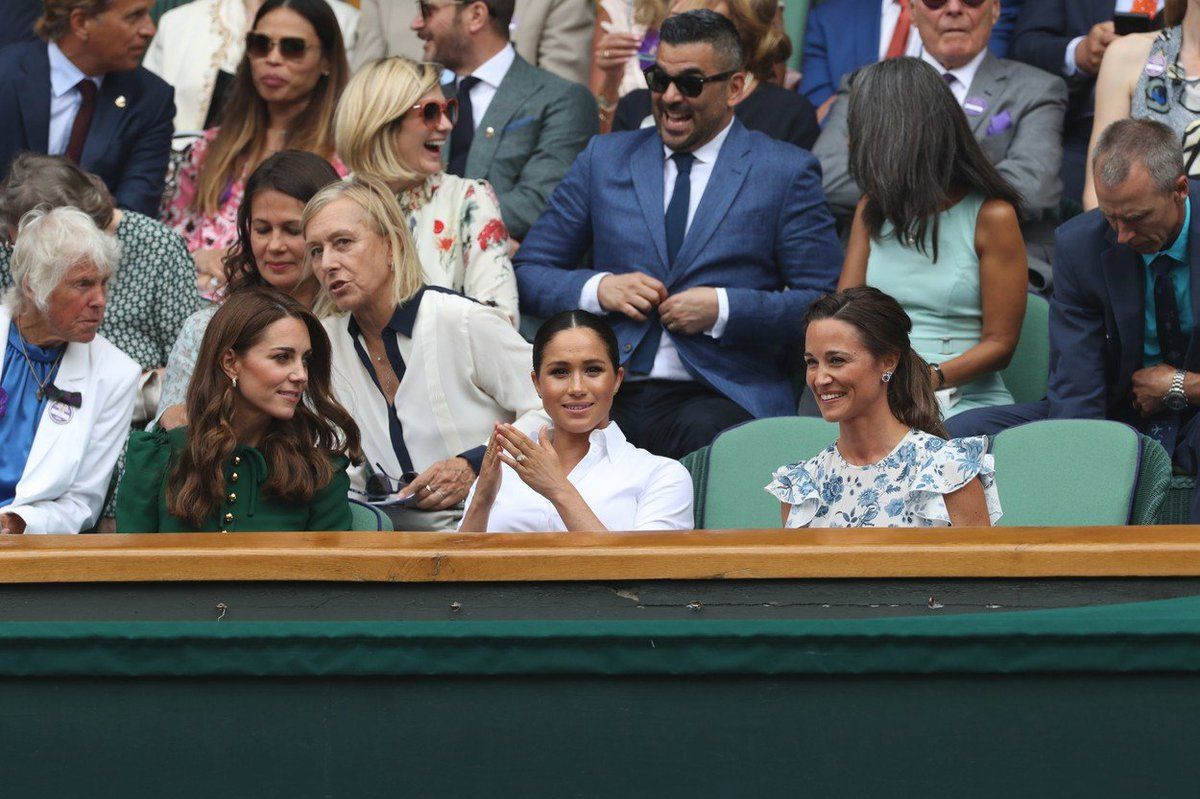 Vévodkyně Kate, vévodkyně Meghan a Pippa na Wimbledonu