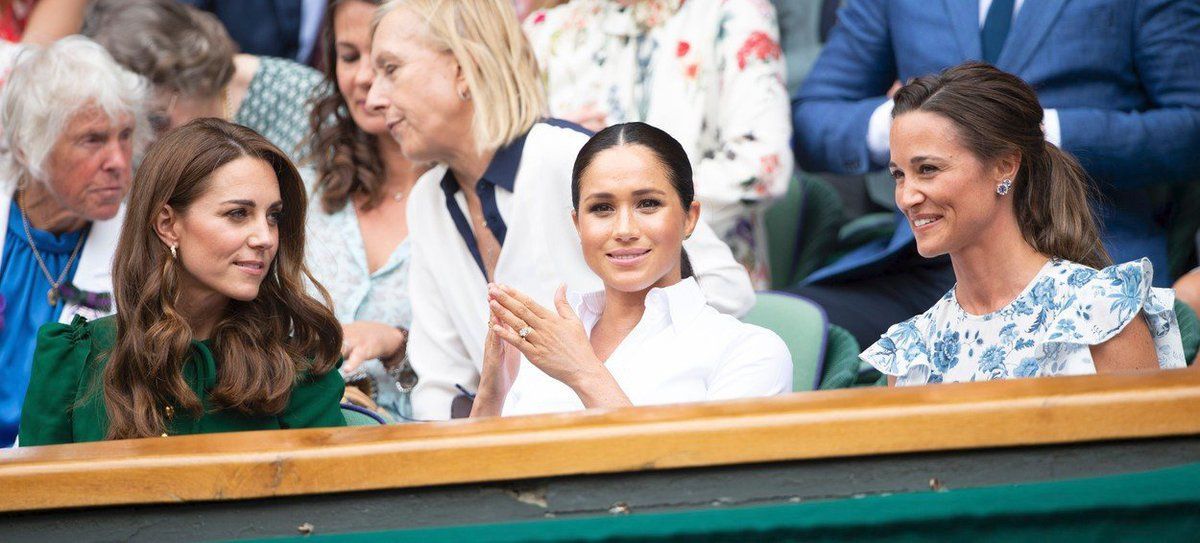 Vévodkyně Kate, vévodkyně Meghan a Pippa na Wimbledonu