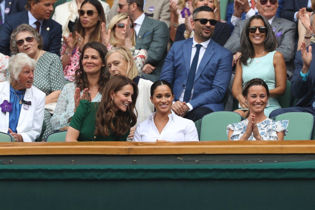 Vévodkyně Kate, vévodkyně Meghan a Pippa na Wimbledonu