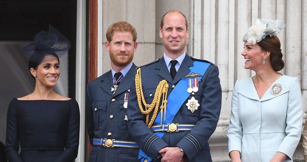 Princ Harry s vévodkyní Meghan a princ William s vévodkyní Kate