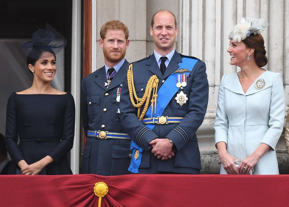 Princ Harry s vévodkyní Meghan a princ William s vévodkyní Kate