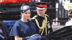 Princ Harry a Meghan na oslavě narozenin královny Alžběty II.