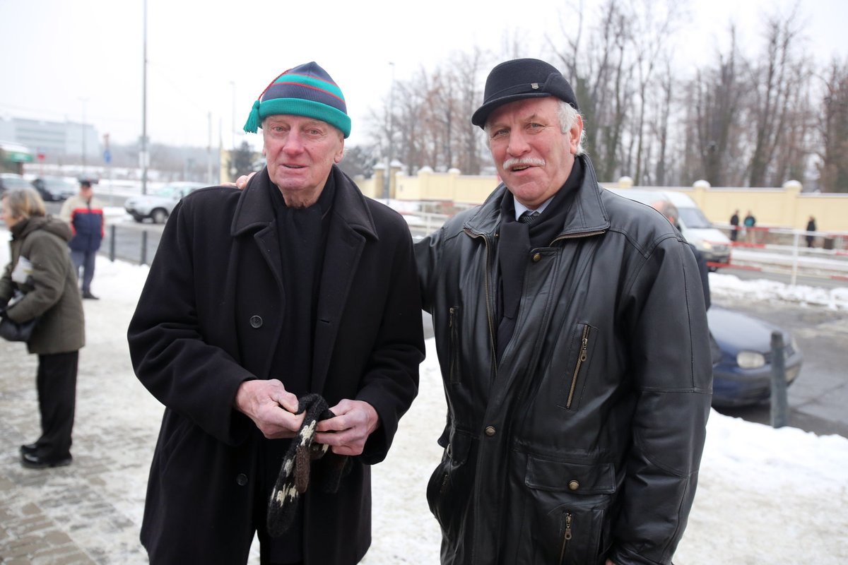  Spoluhráči Rudolf Havlík a František Brůna (zleva), mistři světa v házené 1967. Tam Vícha chyběl kvůli zranění.