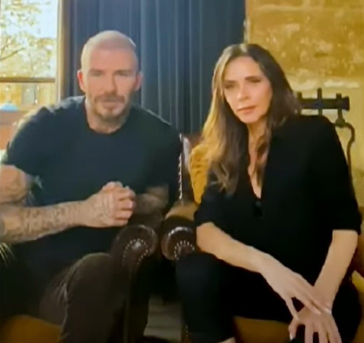David a Victoria Beckham při online koncertu v době koronaviru