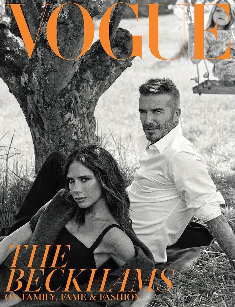 Nová titulní strana s manželským párem Beckhamových