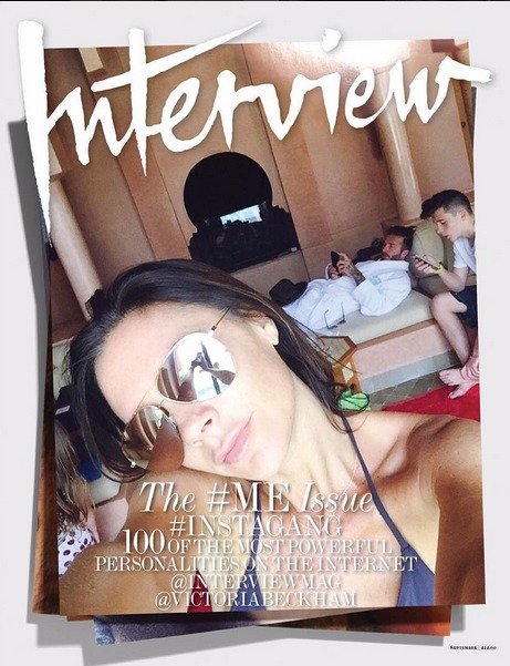 Victoriino selfie na obálce časopisu Interview.