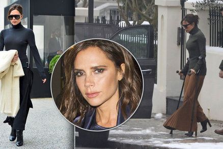 Posedlá, nebo šílená Victoria Beckham? Se zlomenou nohou na podpatcích, v mrazech bez kabátu