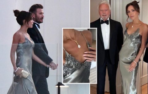 Victoria Beckhamová na svatbě syna: Tajemství jejích šatů! Jsou z tekutého kovu