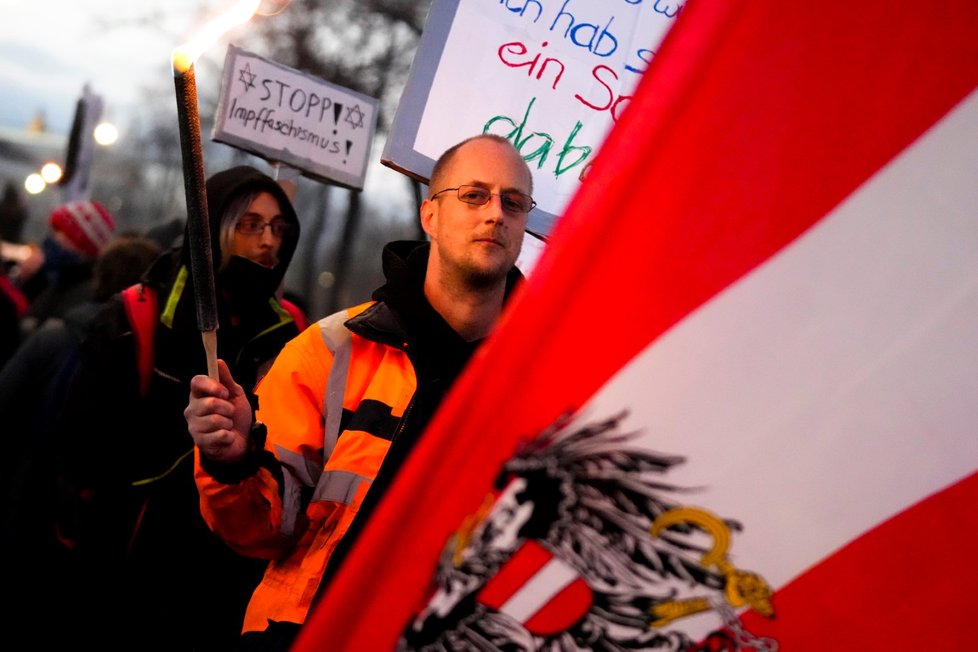 Koronaprotesty ve Vídni, 20. listopadu 2021.