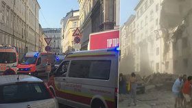 Ve Vídni ze zřítila část domu po výbuchu plynu.