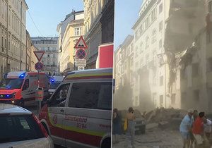 Ve Vídni ze zřítila část domu po výbuchu plynu.