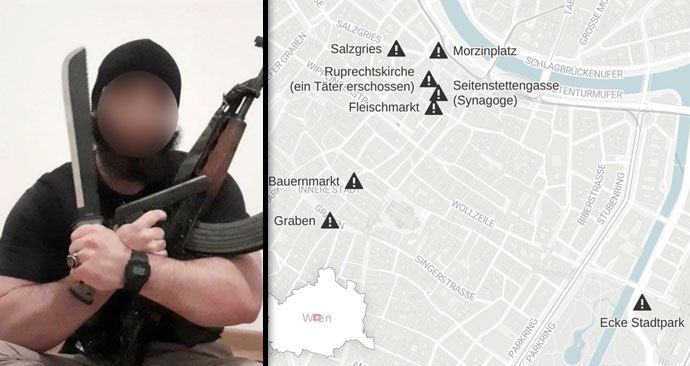 Toto jsou místa, kde teroristé ve Vídni vraždili.