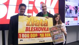 Výherce Bleskovky si přišel do redakce pro milion