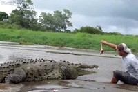 Průvodce krmil krokodýla: Málem skončil v jeho žaludku sám
