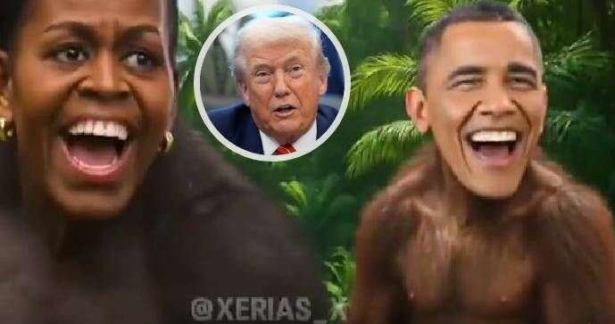 Trump na sociální síti sdílel video zobrazující Obamovy jako opice.