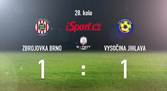 CELÝ SESTŘIH: Brno - Jihlava 1:1. Zbrojovku zachránil Škoda