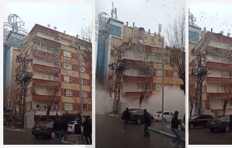 Šokující video z Turecka: Obytný dům se zřítil během pár vteřin. Z trosek vytahují i malé děti