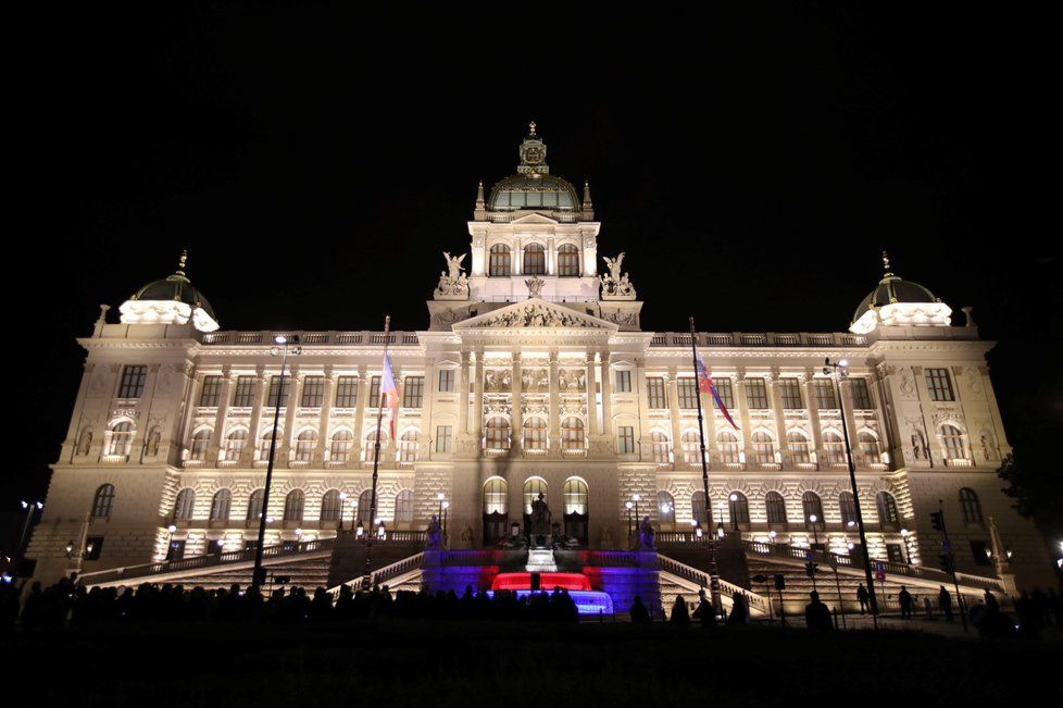 Projekce na nově otevřenou zrekonstruovanou budovu Národního muzea u příležitosti 100. výročí vzniku Československa (27.10.2018)