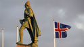 Socha vikinga Leifa Erikssona na Islandu.