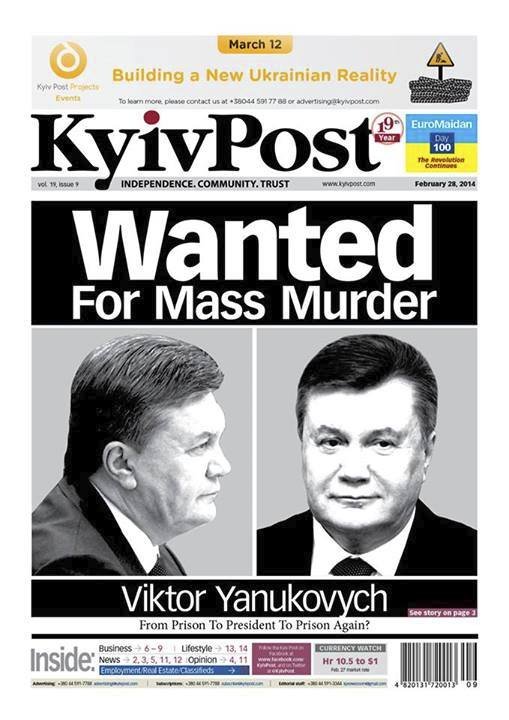 Janukovyče označil Kyiv Post za hledaného pro masovou vraždu.