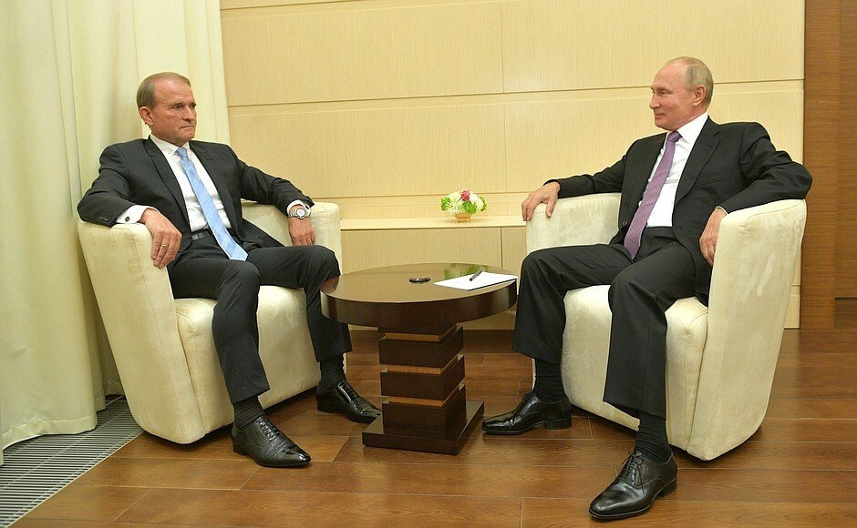 Viktor Medvedčuk u ruského prezidenta Vladimira Putina (6. 10. 2020).