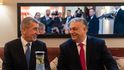 Maďarský premiér Viktor Orbán po summitu V4 navštívil šéfa ANO Andreje Babiše (27.2.2024)