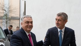 Maďarský premiér Viktor Orbán po summitu V4 navštívil šéfa ANO Andreje Babiše (27. 2. 2024).