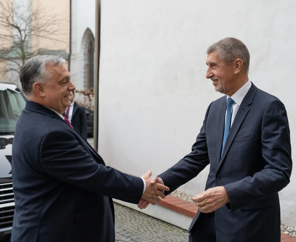 Maďarský premiér Viktor Orbán po summitu V4 navštívil šéfa ANO Andreje Babiše