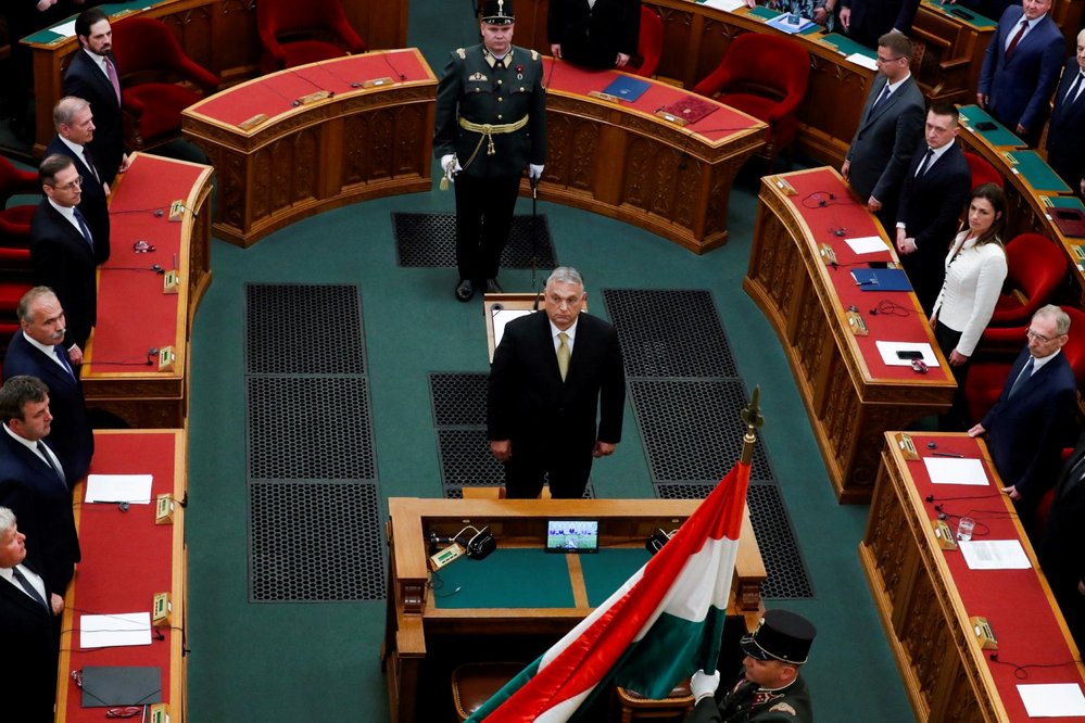 Maďarský premiér Viktor Orbán při skládání slibu (16.5.2022)