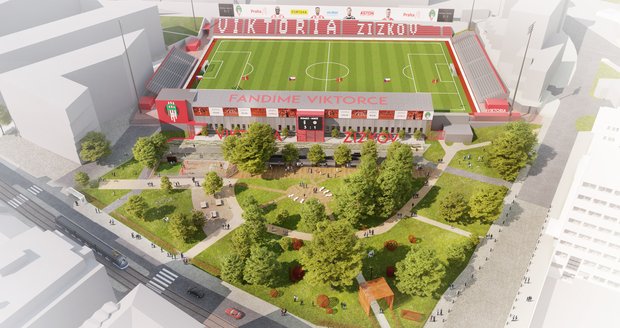 Takhle by podle projektu měl vypadat nový stadion viktorie Žižkov, pokud by jej klub směl postavit na místě toho stávajícího.