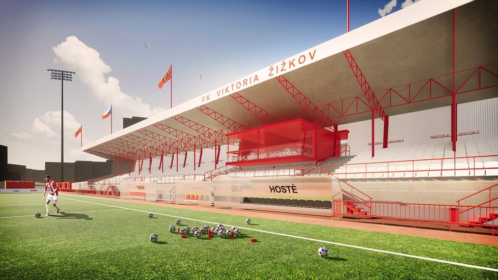 Takhle by podle projektu měl vypadat nový stadion Viktorie Žižkov, pokud by jej klub směl postavit na místě toho stávajícího.