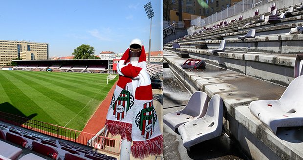 Stadion Viktorie Žižkov je dlouhodobě ve špatném stavu.