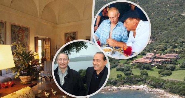 Berlusconi tam hostil Putina i Topolánka: Dědicové prodávají vilu na Sardinii a další domy