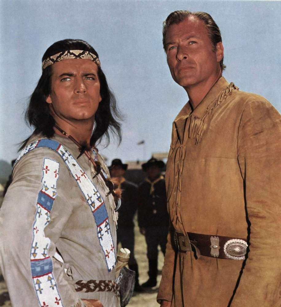 1963: Lex Barker jako Old Shatterhand a Pierre Brice jako Vinnetou