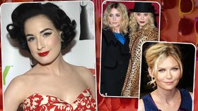 Dita von Teese, Mary-Kate a Ashley Olsen, Kirsten Dunst tříbí stylem vintage svůj šatník.