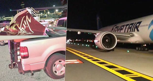 Děsivá srážka na letišti: „Obrovský náraz a půlka křídla byla pryč!“ Popisují svědci