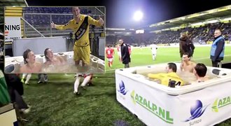 VIDEO: Fanouškův sen! Fotbal z vířivky a oslavná koupel s hvězdami