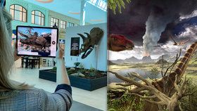 Hra Dinosauři VR slibuje interaktivní zážitek v džungli mezi dinousaury. Do konce roku by do Prahy měly zavítat pozůstatky skutečných dinosaurů.