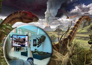 Hra Dinosauři VR slibuje interaktivní zážitek v džungli mezi dinousaury. Do konce roku by do Prahy měly zavítat pozůstatky skutečných dinosaurů.