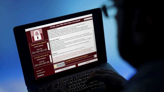 Počítač zamknutý vydíracím virem WannaCry